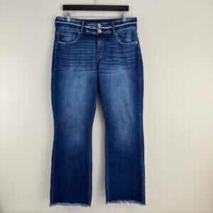 KanCan For Maurices Raw Hem Jeans Flare Denim Blue Women’s 35 x 31 Actual READ